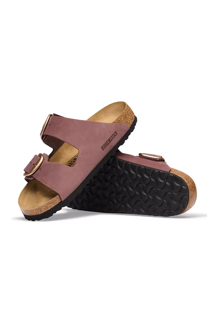 Birkenstock klapki damskie nubukowe Arizona Big Buckle Nubuck Leather różowy 1032970.