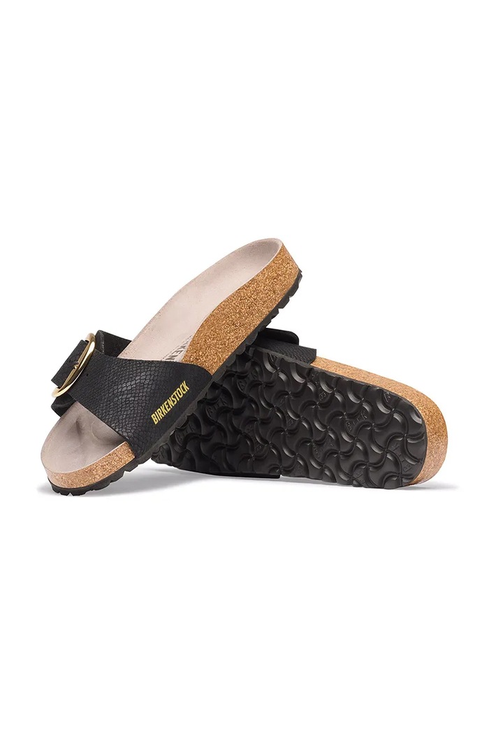 Birkenstock šľapky dámske Madrid Big Buckle Synthetics Python čierna 1032965