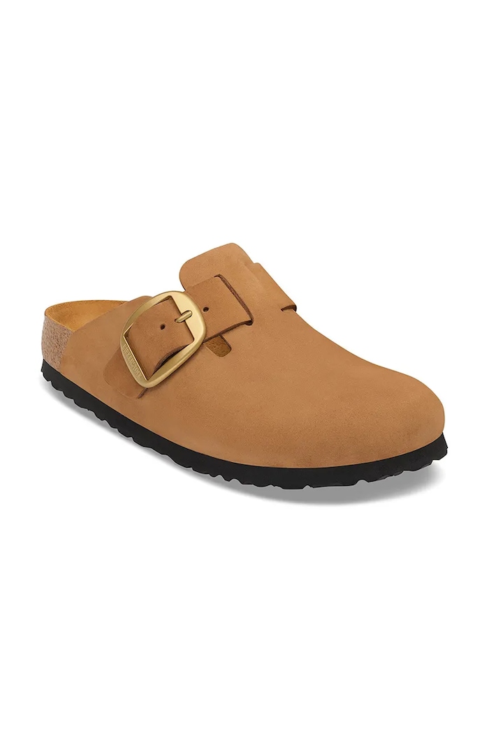 Birkenstock natikači ženski nubuk Boston Big Buckle Nubuck Leather 1032949 rjava AW26