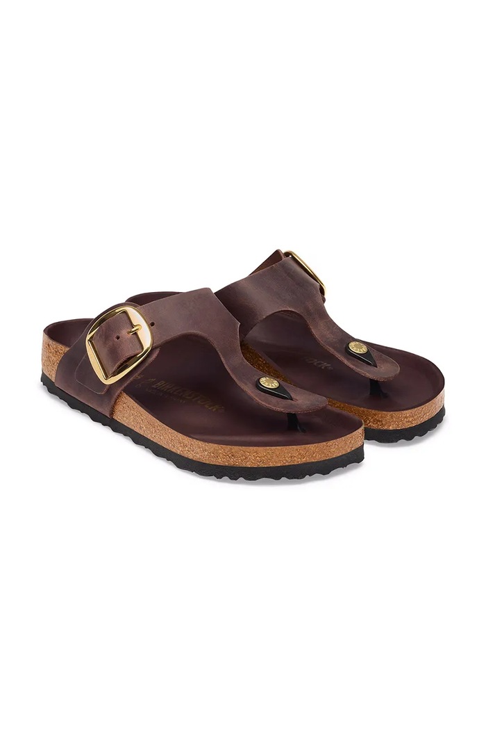 Obuwie Birkenstock japonki damskie skórzane Gizeh Big Buckle Oiled Leather 1032934 brązowy