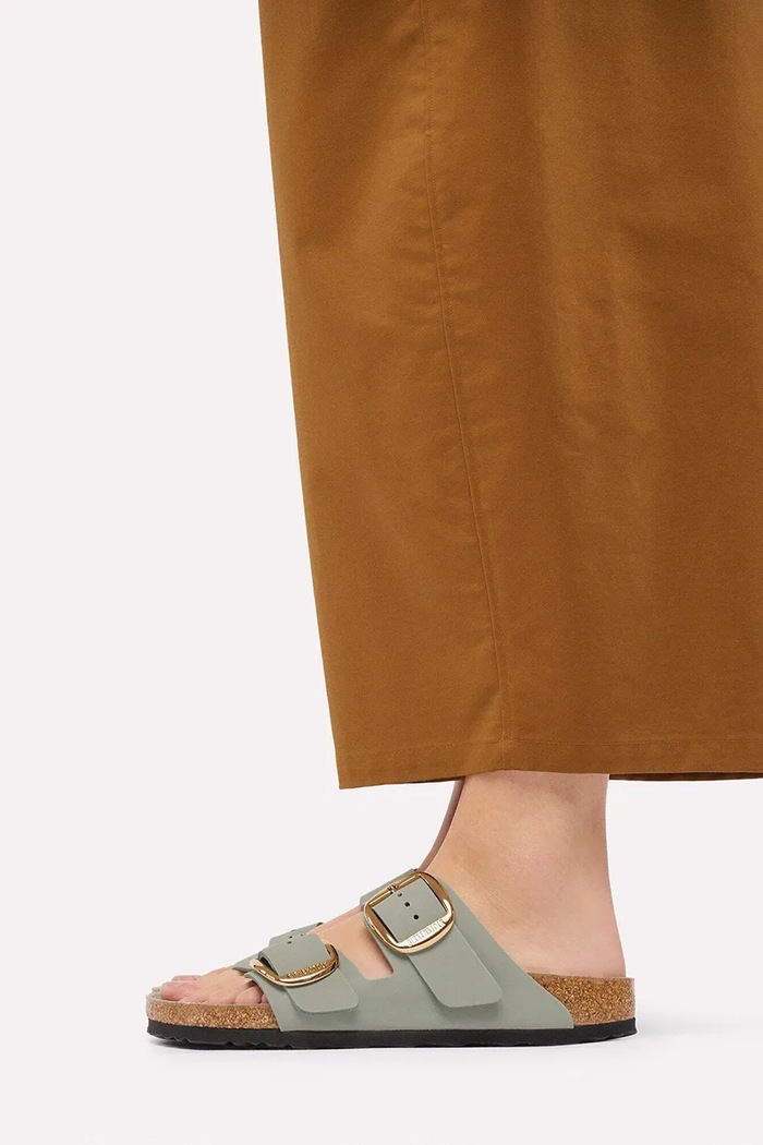 Birkenstock klapki damskie skórzane Arizona Big Buckle Oiled Leather 1032932 zielony