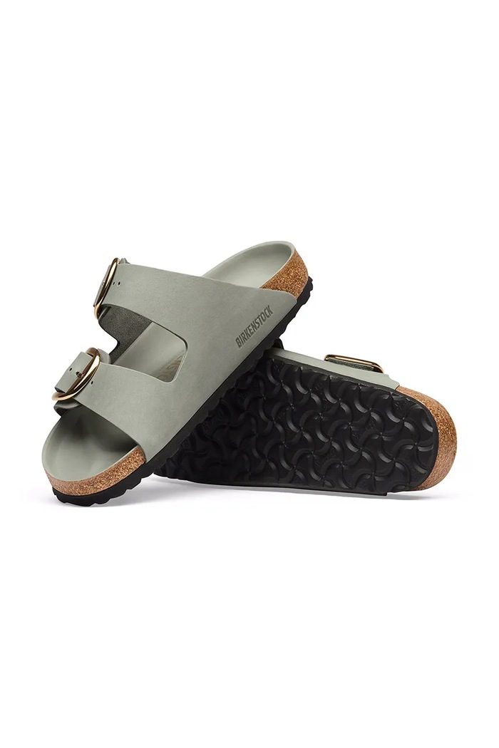 Obuwie Birkenstock klapki damskie skórzane Arizona Big Buckle Oiled Leather 1032932 zielony