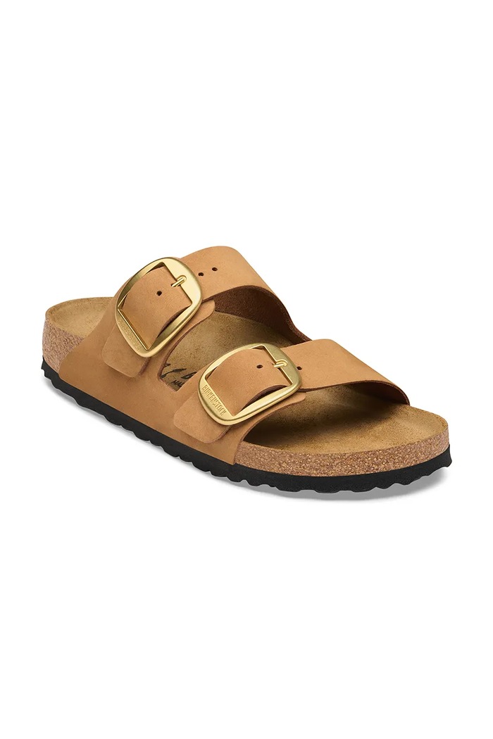 Birkenstock klapki damskie Arizona Big Buckle Nubuck Leather 1032931 brązowy AW26