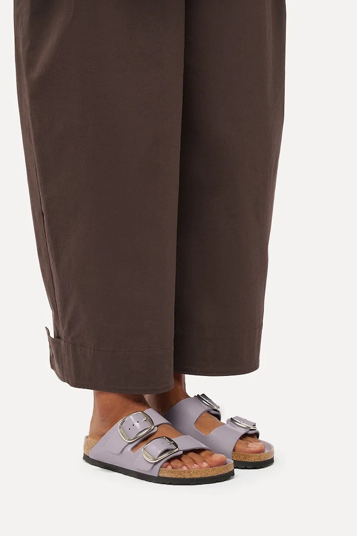 Birkenstock klapki damskie skórzane Arizona Big Buckle Natural Leather Patent 1032919