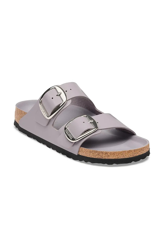 Birkenstock klapki damskie skórzane Arizona Big Buckle Natural Leather Patent 1032919 fioletowy AW26