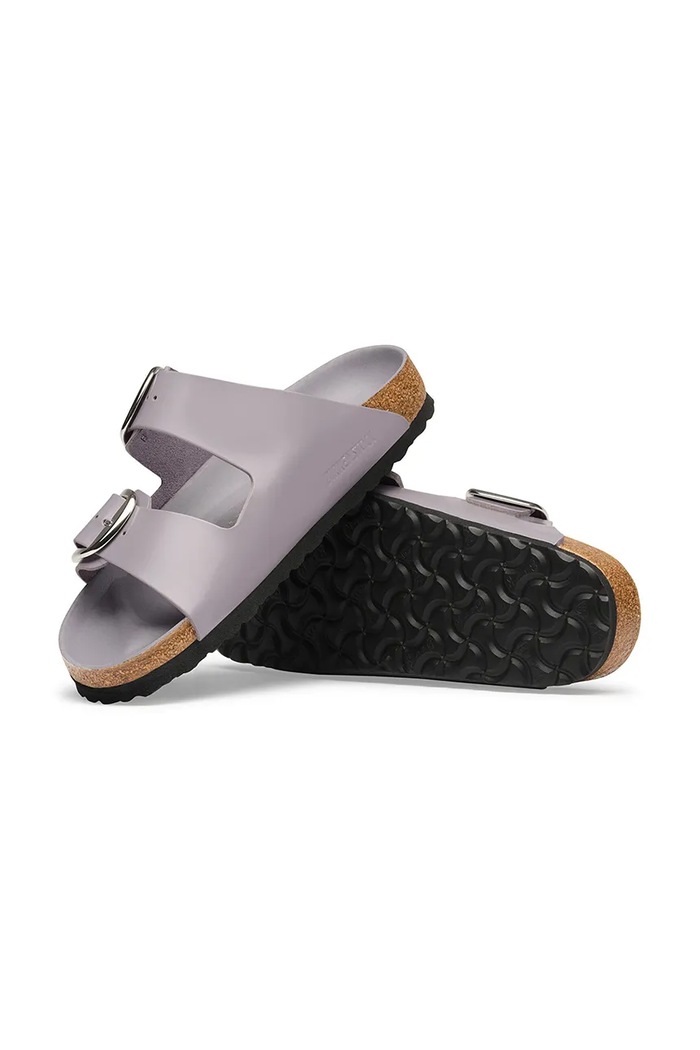 Birkenstock šľapky dámske kožené Arizona Big Buckle Natural Leather Patent fialová 1032919