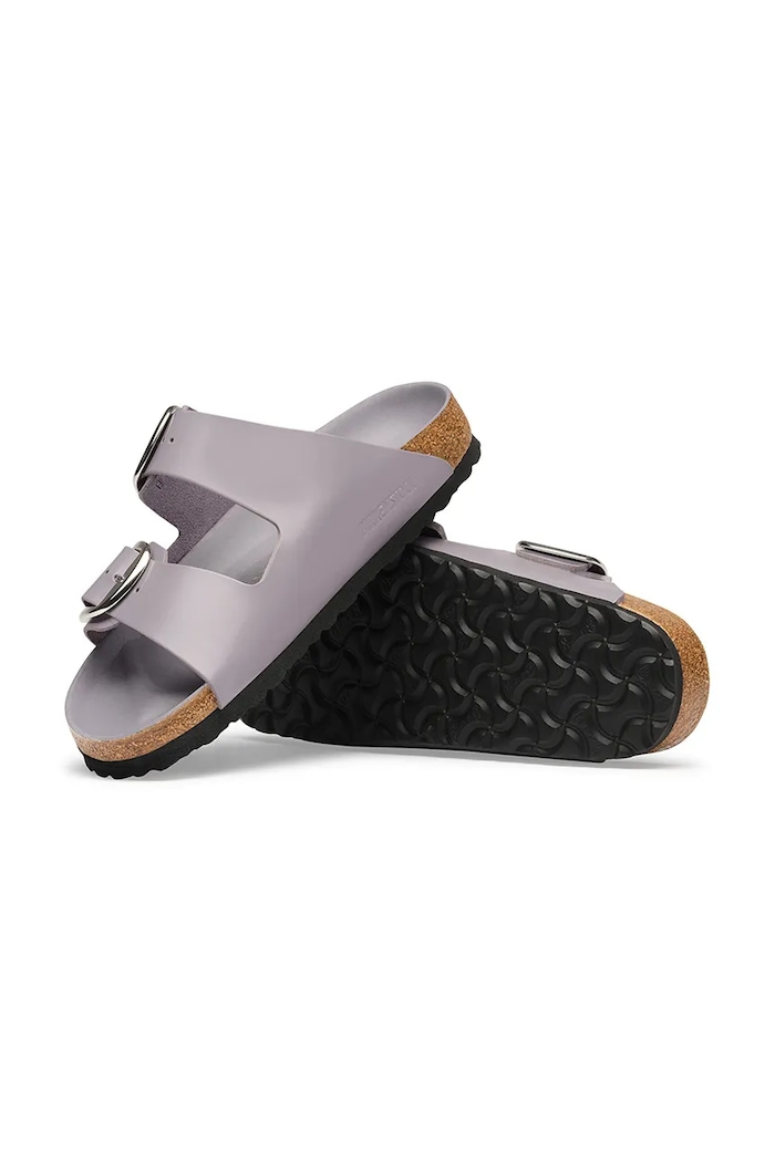 Birkenstock klapki damskie skórzane Arizona Big Buckle Natural Leather Patent fioletowy 1032919
