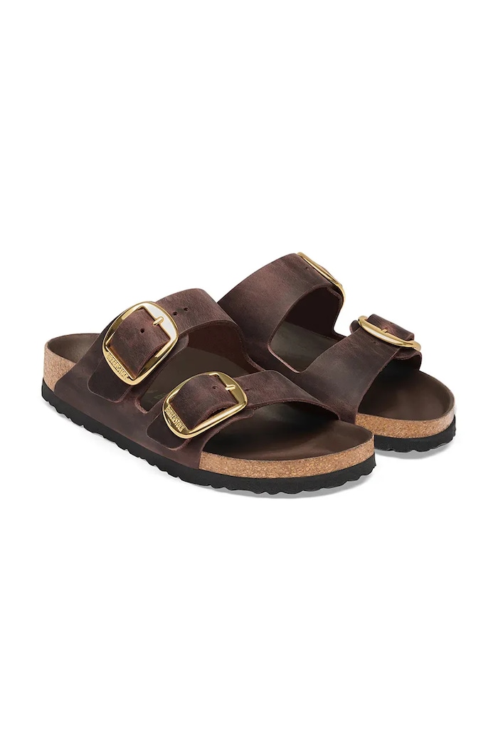 Obuwie Birkenstock klapki damskie skórzane Arizona Big Buckle Oiled Leather 1032916 brązowy