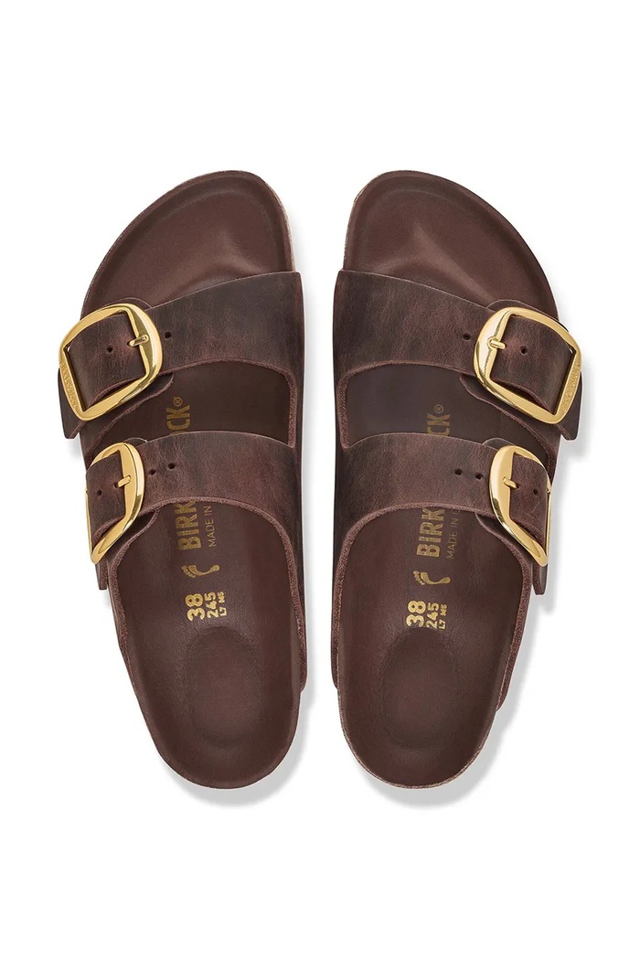 Birkenstock šľapky dámske kožené Arizona Big Buckle Oiled Leather 1032916 hnedá