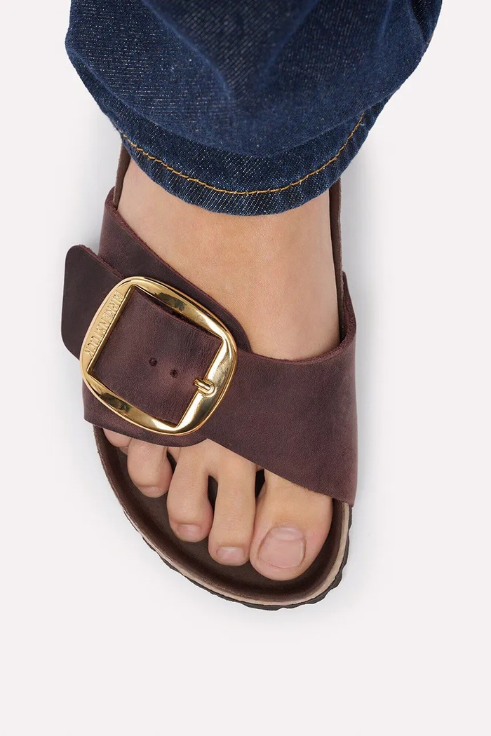 Birkenstock natikače za žene od kože Madrid Big Buckle Oiled Leather 1032914