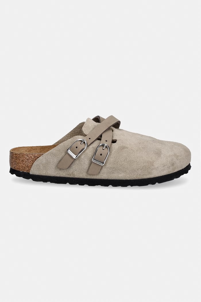 Birkenstock klapki mules damskie zamszowe Blair Suede Leather 1032905 beżowy AW26