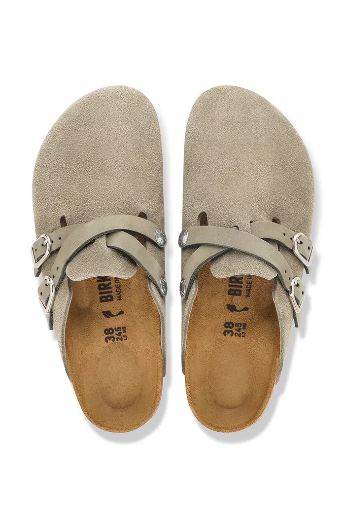 Birkenstock σαγιονάρες mules Γυναικεία σουέτ Blair Suede Leather 1032905 μπεζ