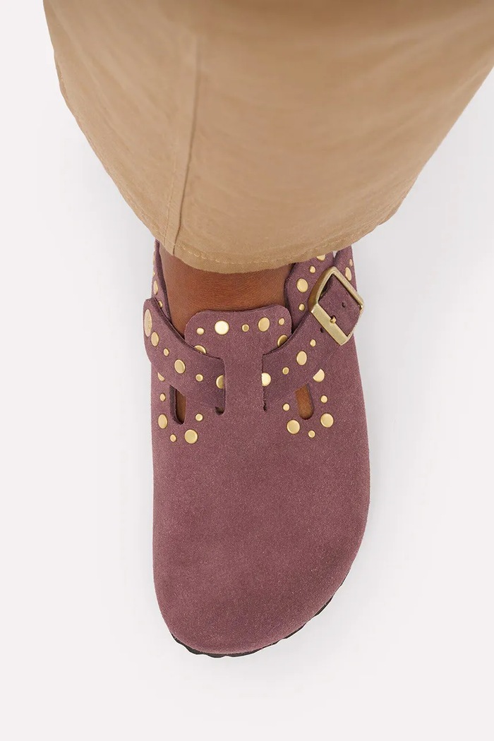 Birkenstock natikače mules za djecu od brušene kože Boston Rivets Suede Leather 1032897