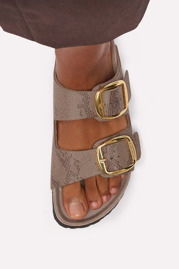 Birkenstock шльопанці жіночі шкіряні Arizona Big Buckle Synthetics Python 1032891.
