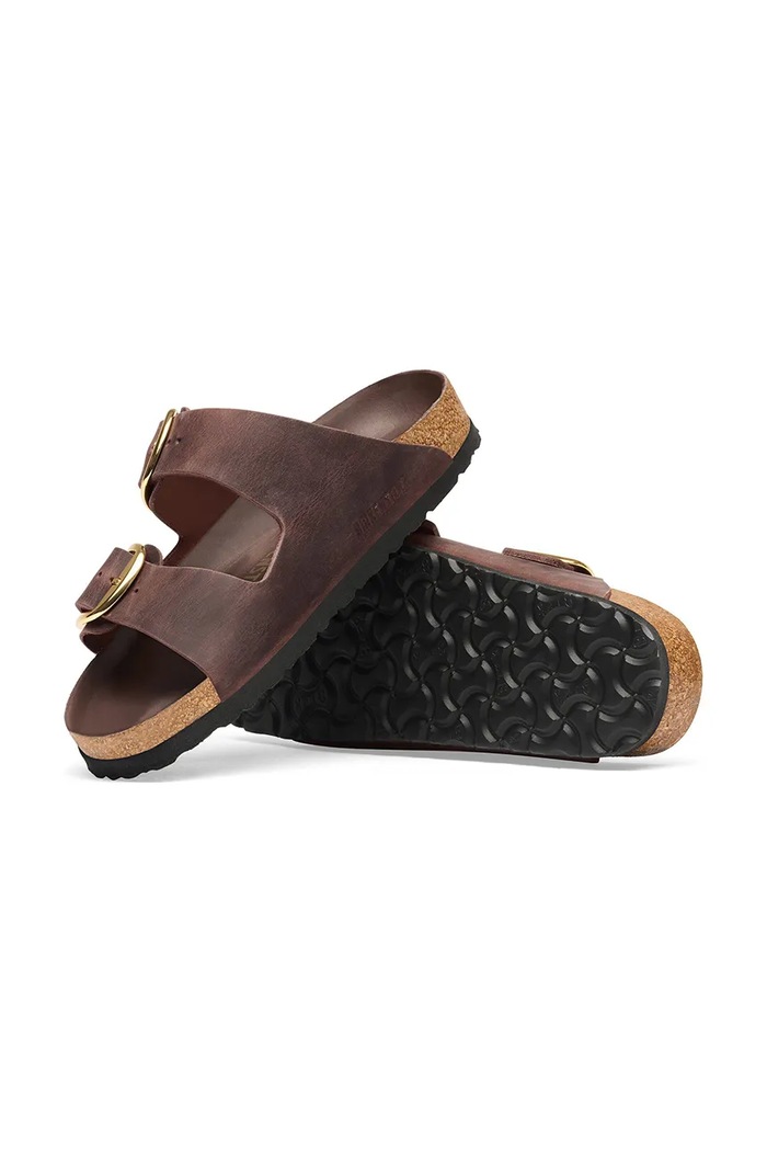 Birkenstock šľapky dámske kožené Arizona Big Buckle Oiled Leather hnedá 1032886.