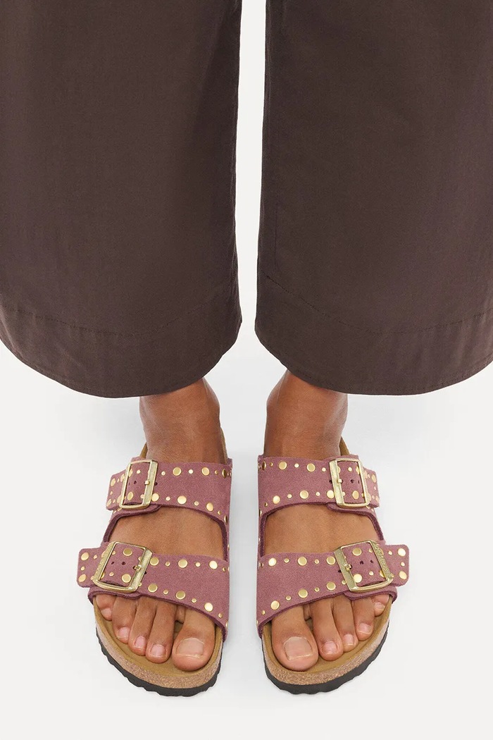 Birkenstock šľapky dámske semišové Arizona Rivets Suede Leather 1032876.