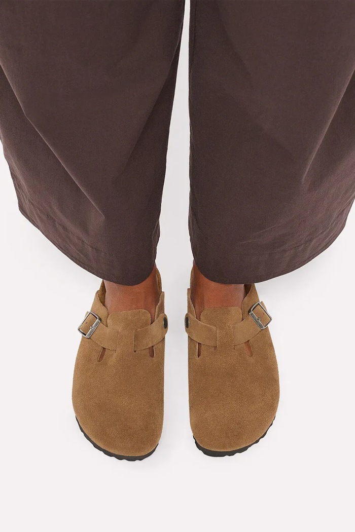 Birkenstock šľapky mules dámske semišové Boston Suede Leather 1032795