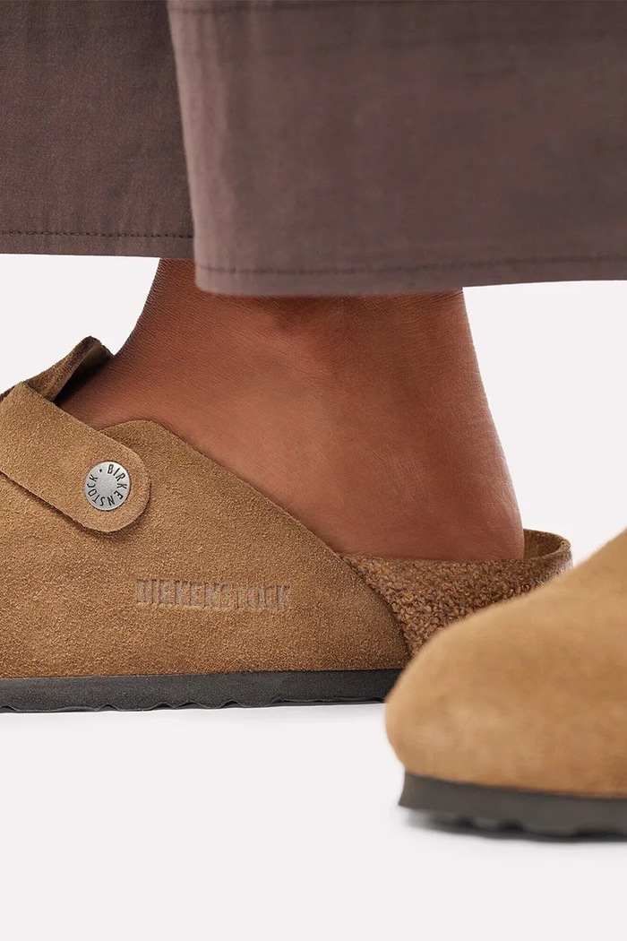 Birkenstock šľapky mules dámske semišové Boston Suede Leather 1032795