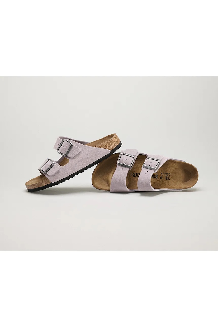 Birkenstock klapki damskie zamszowe Arizona Suede Leather fioletowy 1032748