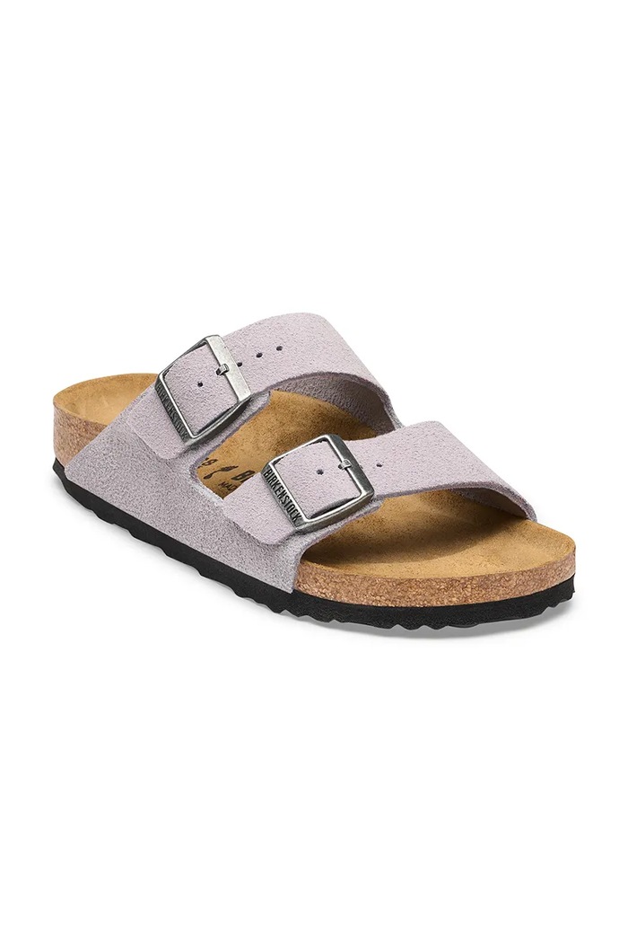 Birkenstock klapki damskie zamszowe Arizona Suede Leather 1032748 fioletowy AW26