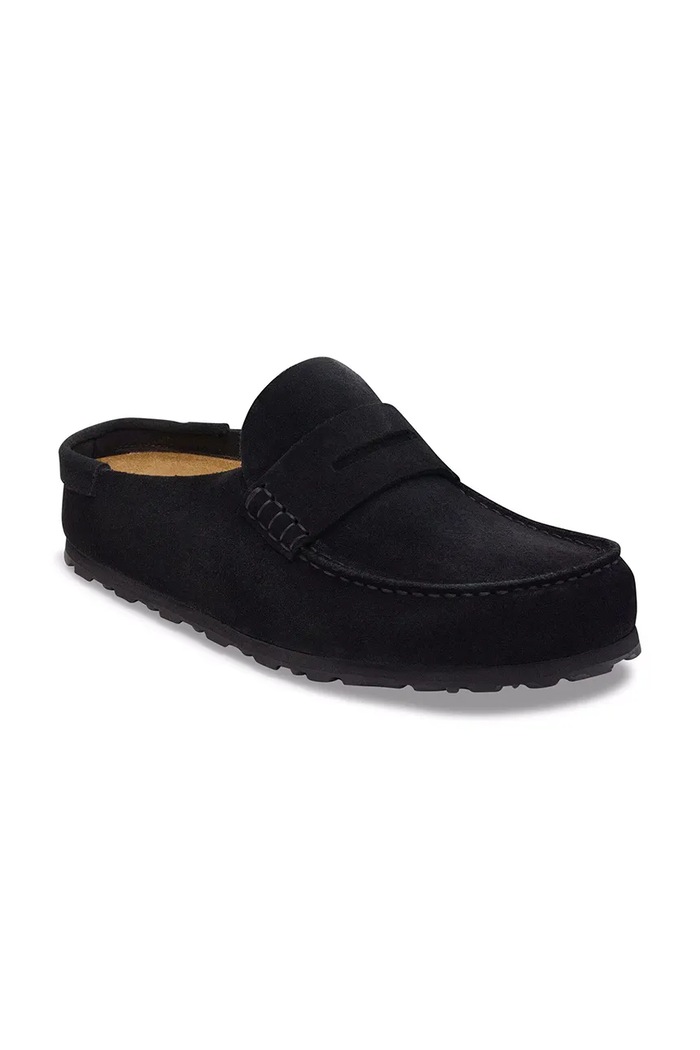 Birkenstock natikače mules za žene od brušene kože Naples Wrapped Suede Leather 1030813 crna AW26