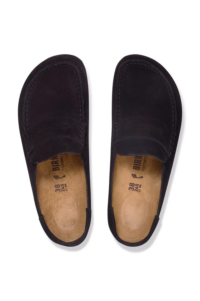 Birkenstock natikače mules za žene od brušene kože Naples Wrapped Suede Leather 1030813 crna