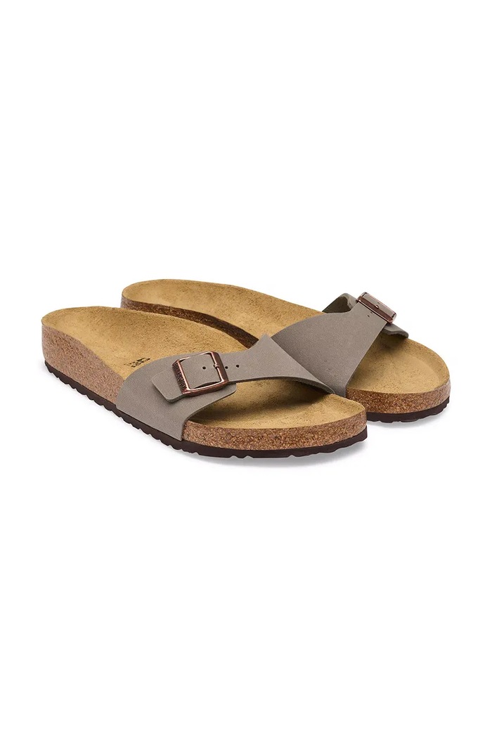 Obuwie Birkenstock klapki damskie Madrid Birkibuc 1013908 szary