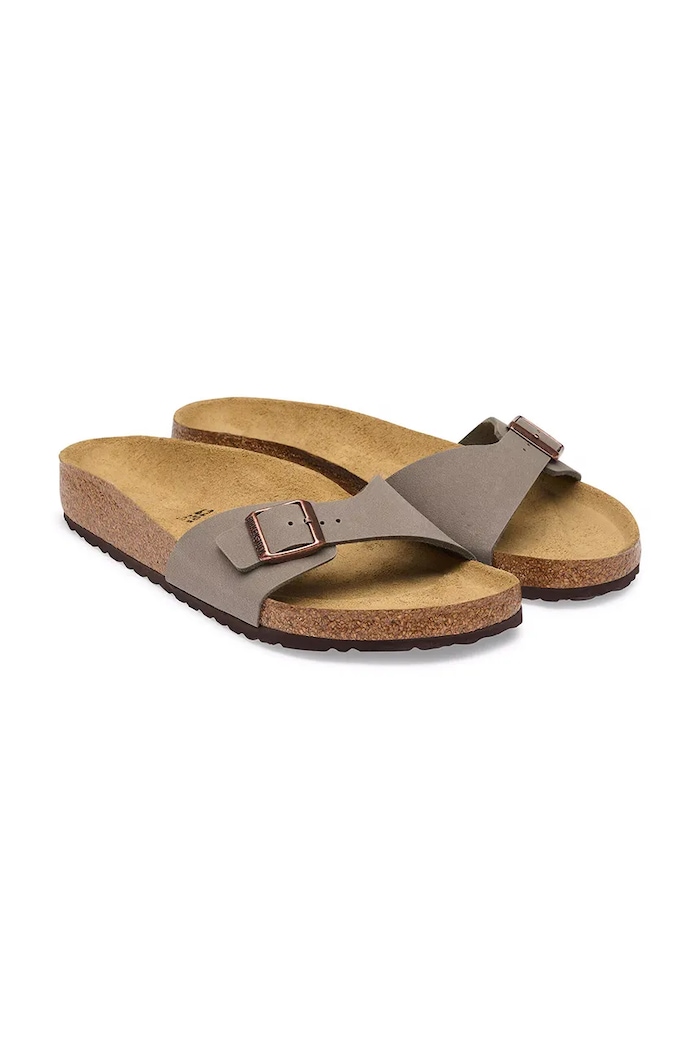 Obuwie Birkenstock klapki damskie Madrid Birkibuc 1013908 szary
