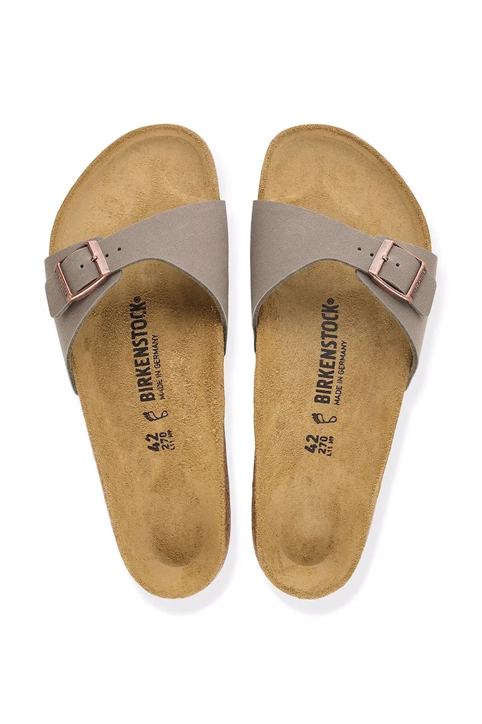 Birkenstock klapki damskie Madrid Birkibuc 1013908 szary