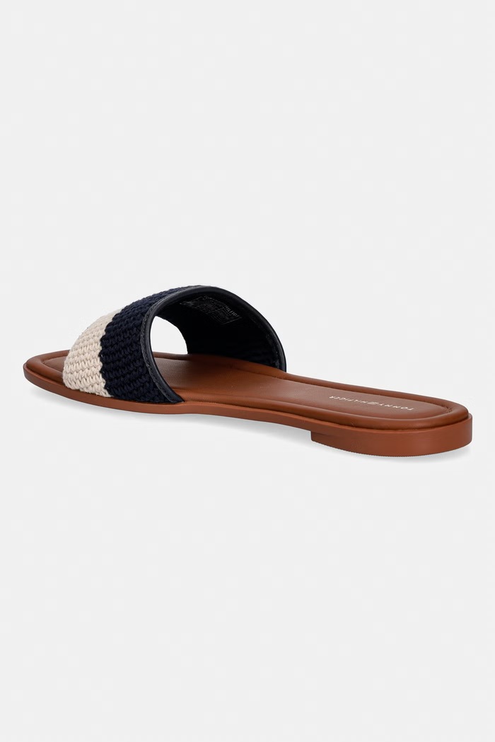 Obuća Tommy Hilfiger natikače za žene TH FLAT MULE CROCHET FW0FW09513 mornarsko plava