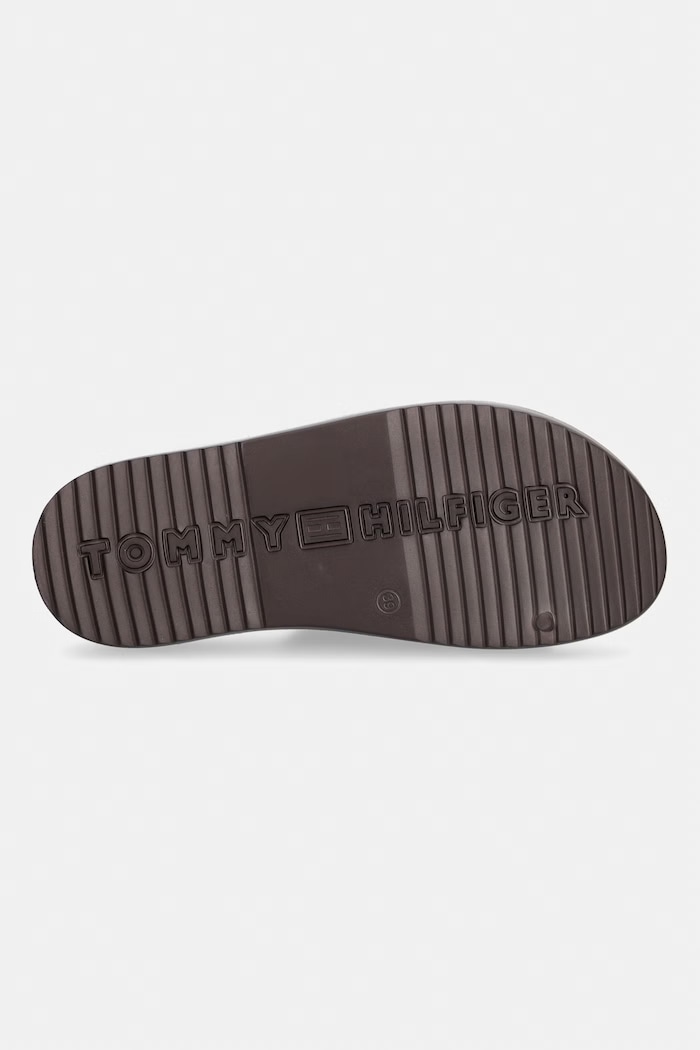 Tommy Hilfiger šľapky s otvorenými prstami dámske TH MOLDED SUMMER SANDAL FW0FW09425 hnedá
