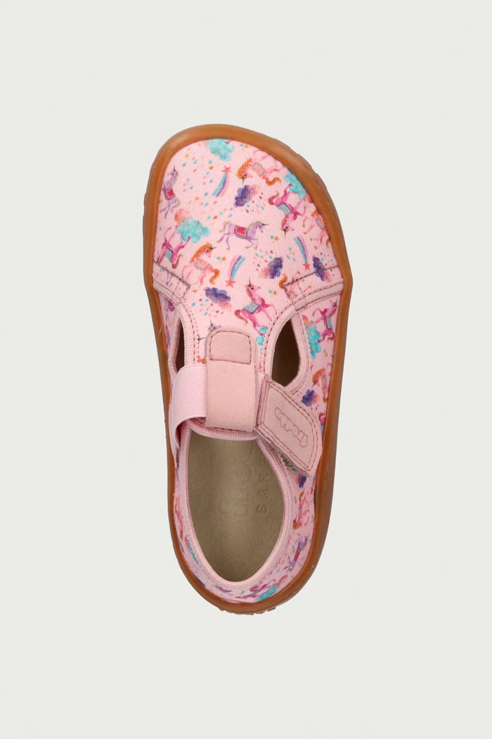 Papuče detské BAREFOOT CANVAS T-BAR Froddo G1700439.G.25.30 ružová