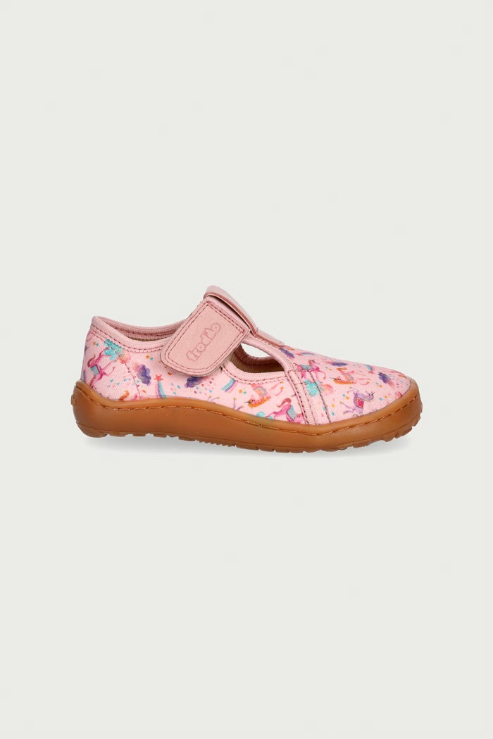 Froddo Papuče detské BAREFOOT CANVAS T-BAR G1700439.G.21.24 ružová AW26