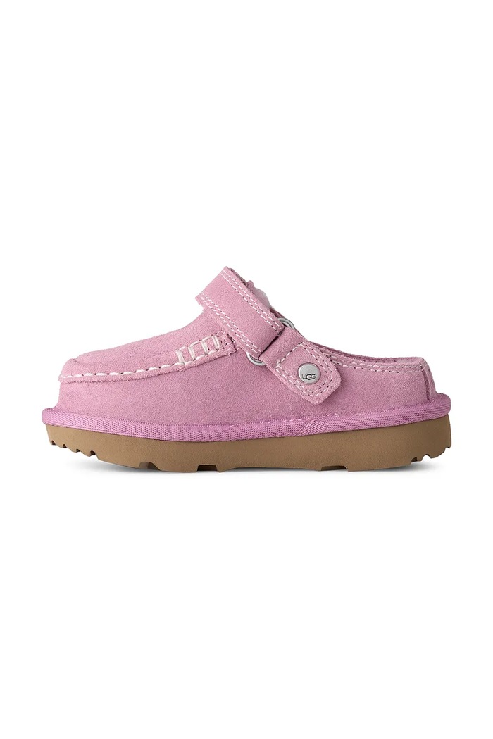 Papuče za djecu od brušene kože GOLDENSTAR EVELINA CLOG UGG 1180231T.G roza