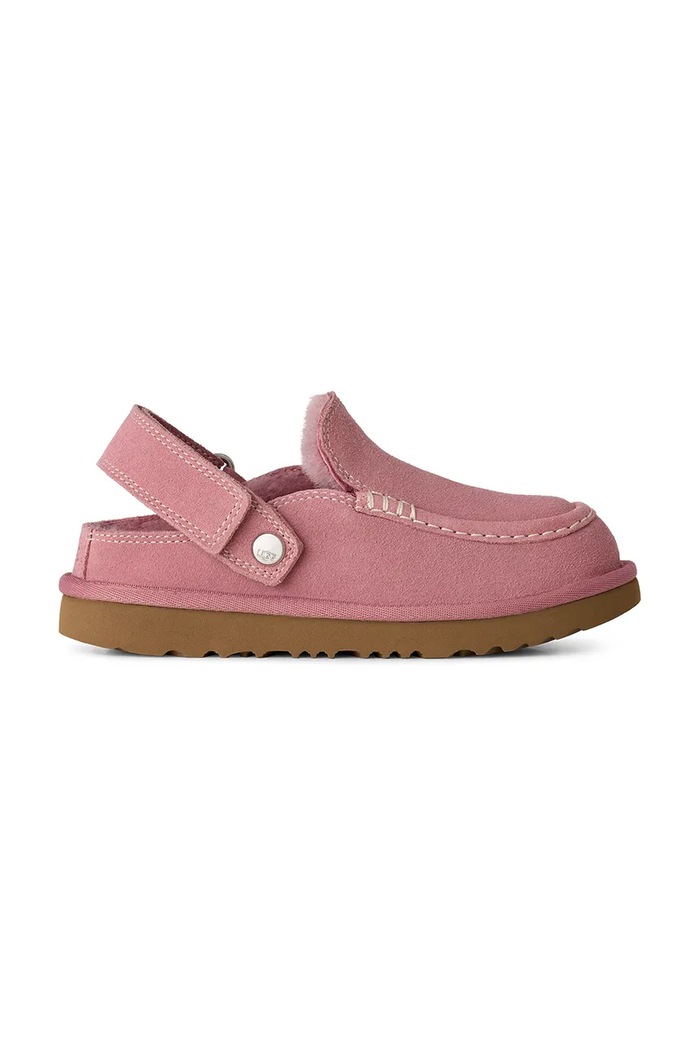 UGG Papuče za djecu od brušene kože GOLDENSTAR EVELINA CLOG roza 1180231K.G