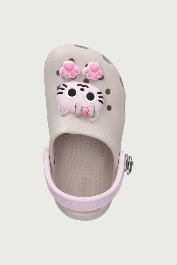 Klapki mules dziecięce CLASSIC CUTE CAT T CLOG Crocs 214063.CROCS.CLASSIC.CU różowy