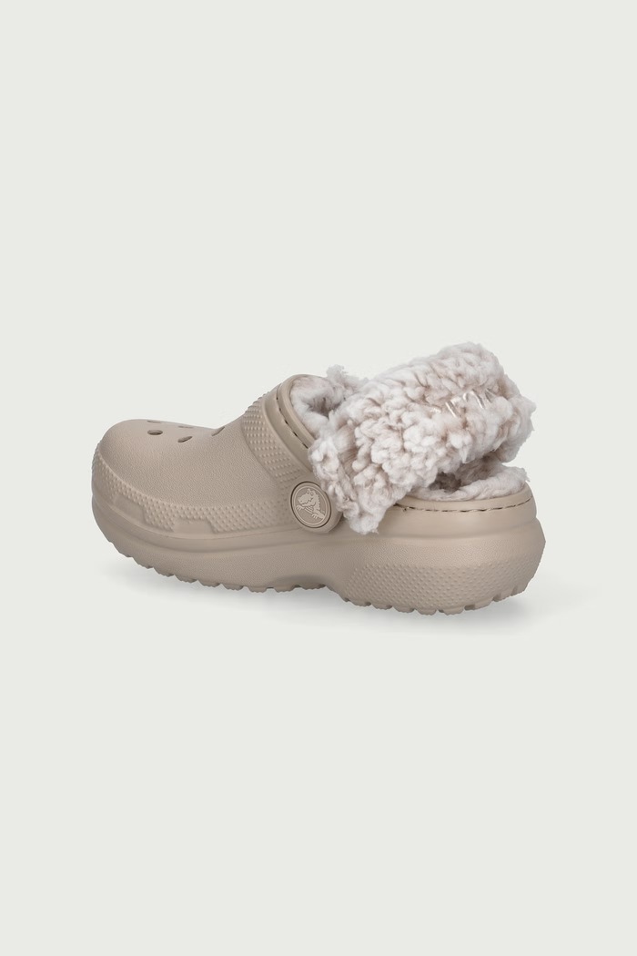 Chłopiec Crocs Klapki mules dziecięce CLASSIC BEAR PLUSH FLEECE LINED CLOG 213981.CROCS.CLASSIC.BE beżowy