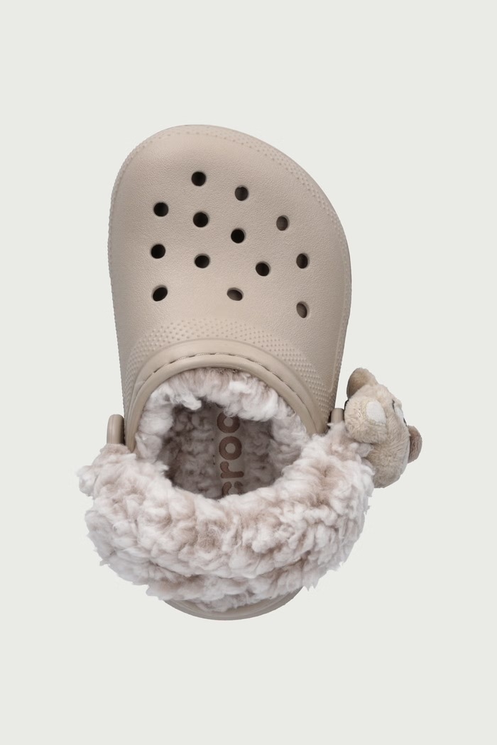 Klapki mules dziecięce CLASSIC BEAR PLUSH FLEECE LINED CLOG Crocs 213981.CROCS.CLASSIC.BE beżowy