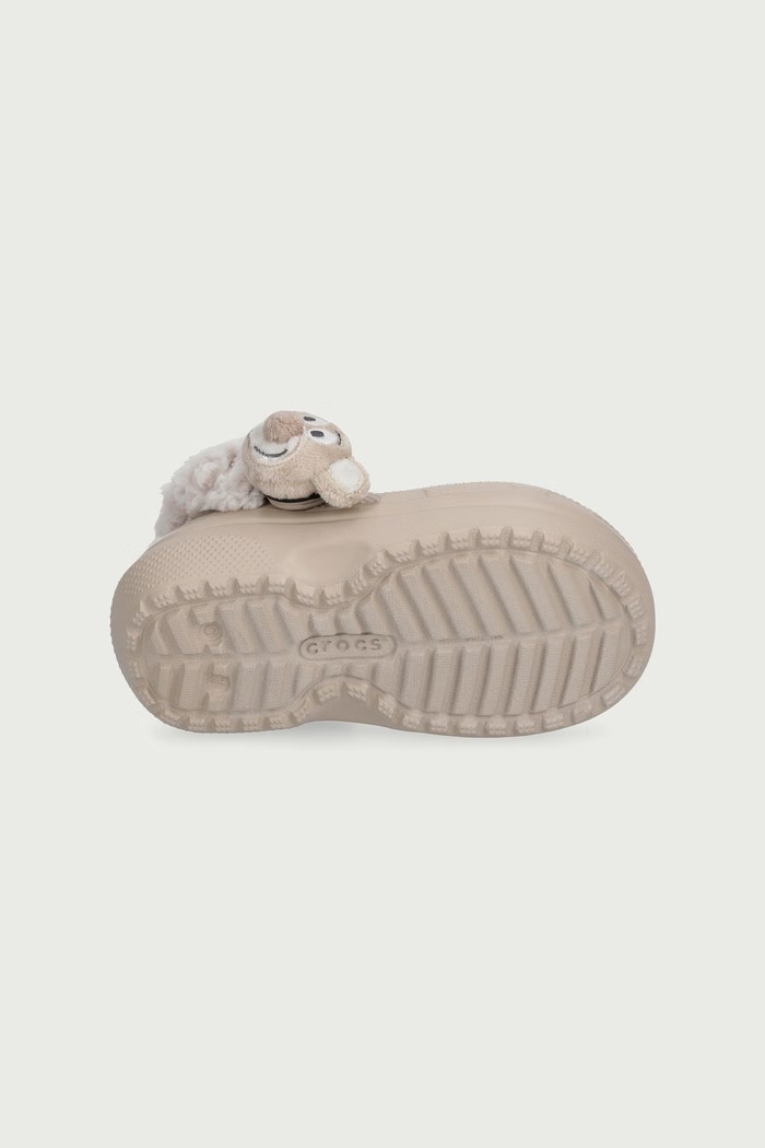 Klapki mules dziecięce CLASSIC BEAR PLUSH FLEECE LINED CLOG Crocs beżowy 213981.CROCS.CLASSIC.BE