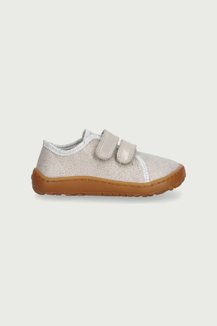 Froddo Παντόφλες παιδικές δερμάτινες BAREFOOT CANVAS G1700440.20.24 ασημί AW26