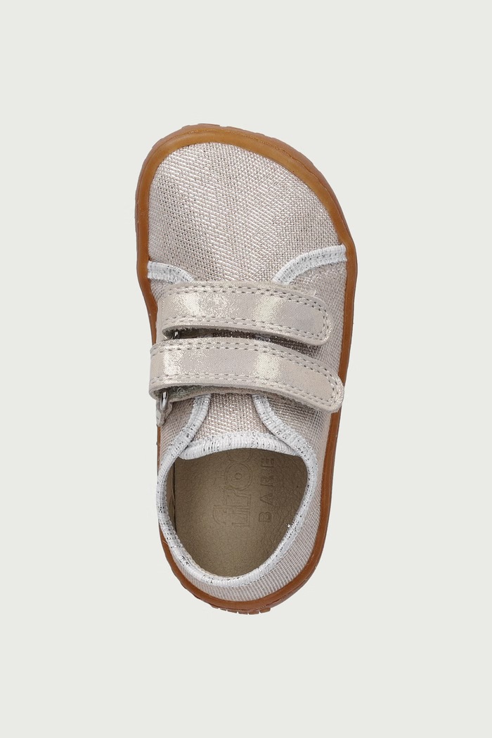 Παντόφλες παιδικές δερμάτινες BAREFOOT CANVAS Froddo G1700440.20.24 ασημί