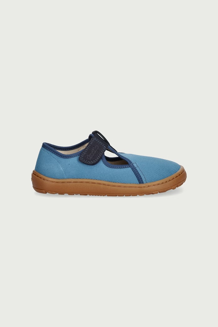 Froddo Παντόφλες Παιδικές BAREFOOT CANVAS T-BAR G1700439.25.30 μπλε AW26