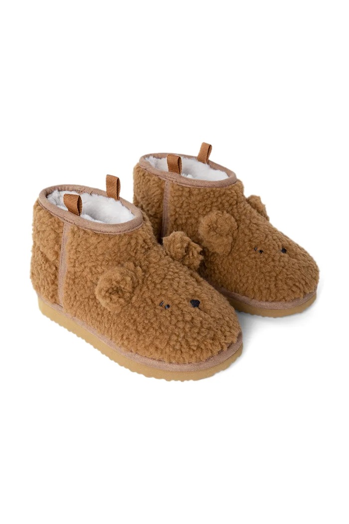 Liewood Kapcie dziecięce Alban Bear Pile Boot Slipper LW21433.9BY2 brązowy AW26