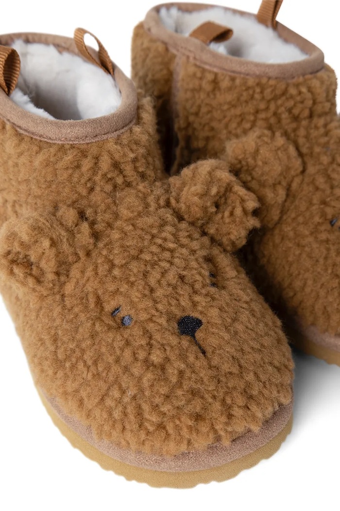 Chłopiec Liewood Kapcie dziecięce Alban Bear Pile Boot Slipper LW21433.9BY2 brązowy