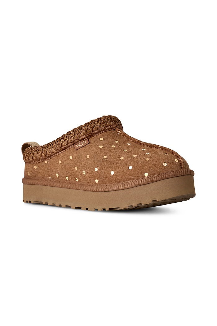 UGG Παντόφλες παιδικές σουέτ TAZZ SHINY DOTS 1180230K καφέ AW26