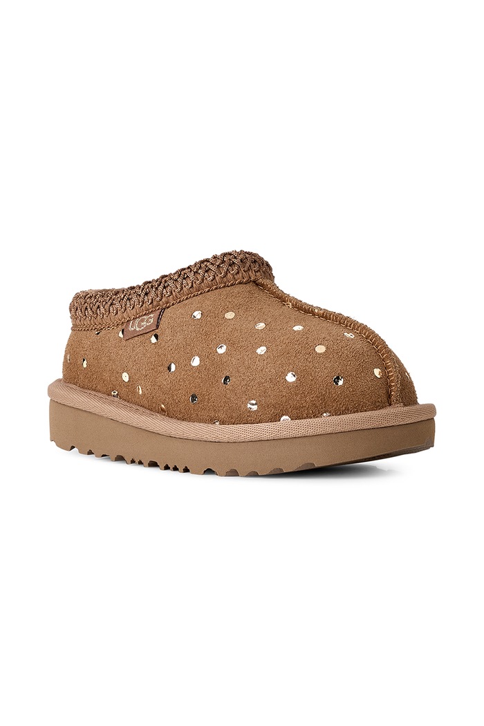UGG Παντόφλες παιδικές σουέτ TASMAN ISHINY DOTS 1182791T καφέ AW26