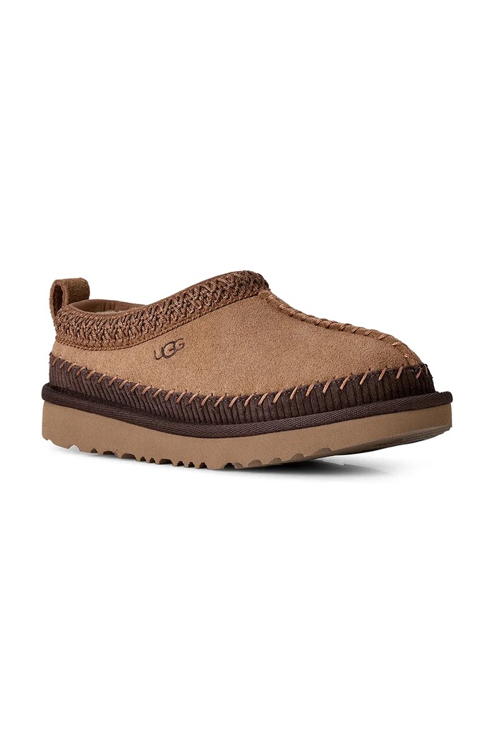 UGG Kapcie dziecięce zamszowe TASMAN IHERITAGE 1184431K brązowy AW26