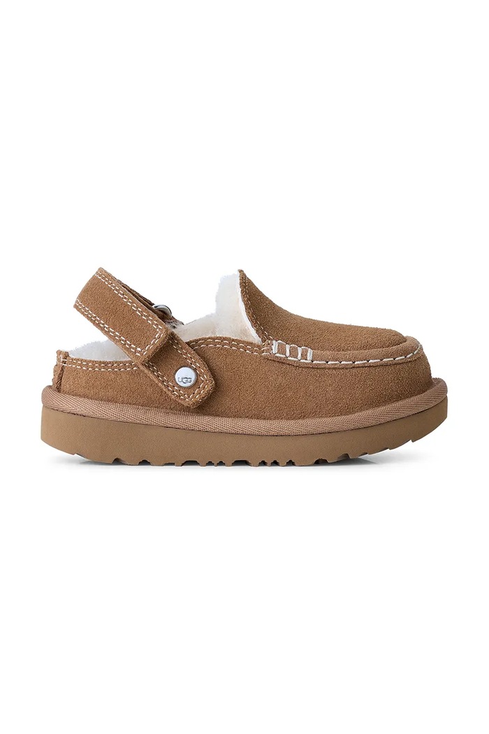UGG Papuče za djecu od brušene kože GOLDENSTAR EVELINA CLOG smeđa 1180231T