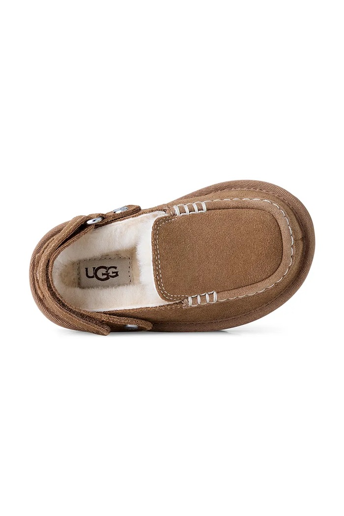 Papuče za djecu od brušene kože GOLDENSTAR EVELINA CLOG UGG smeđa 1180231T