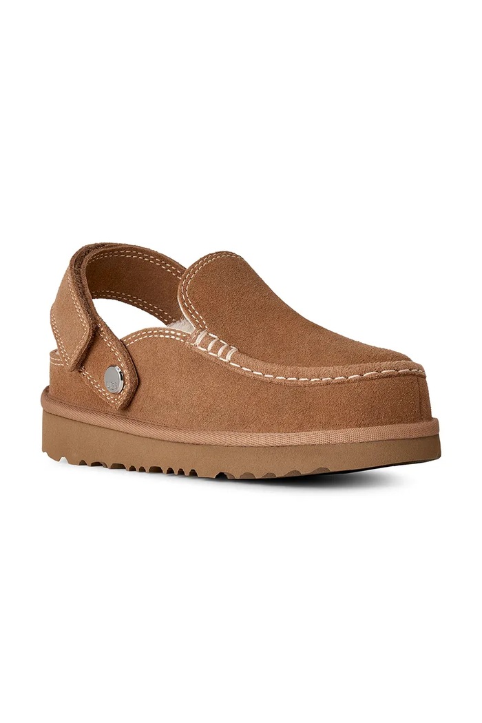 UGG Papuče za djecu od brušene kože GOLDENSTAR EVELINA CLOG 1180231K smeđa AW26